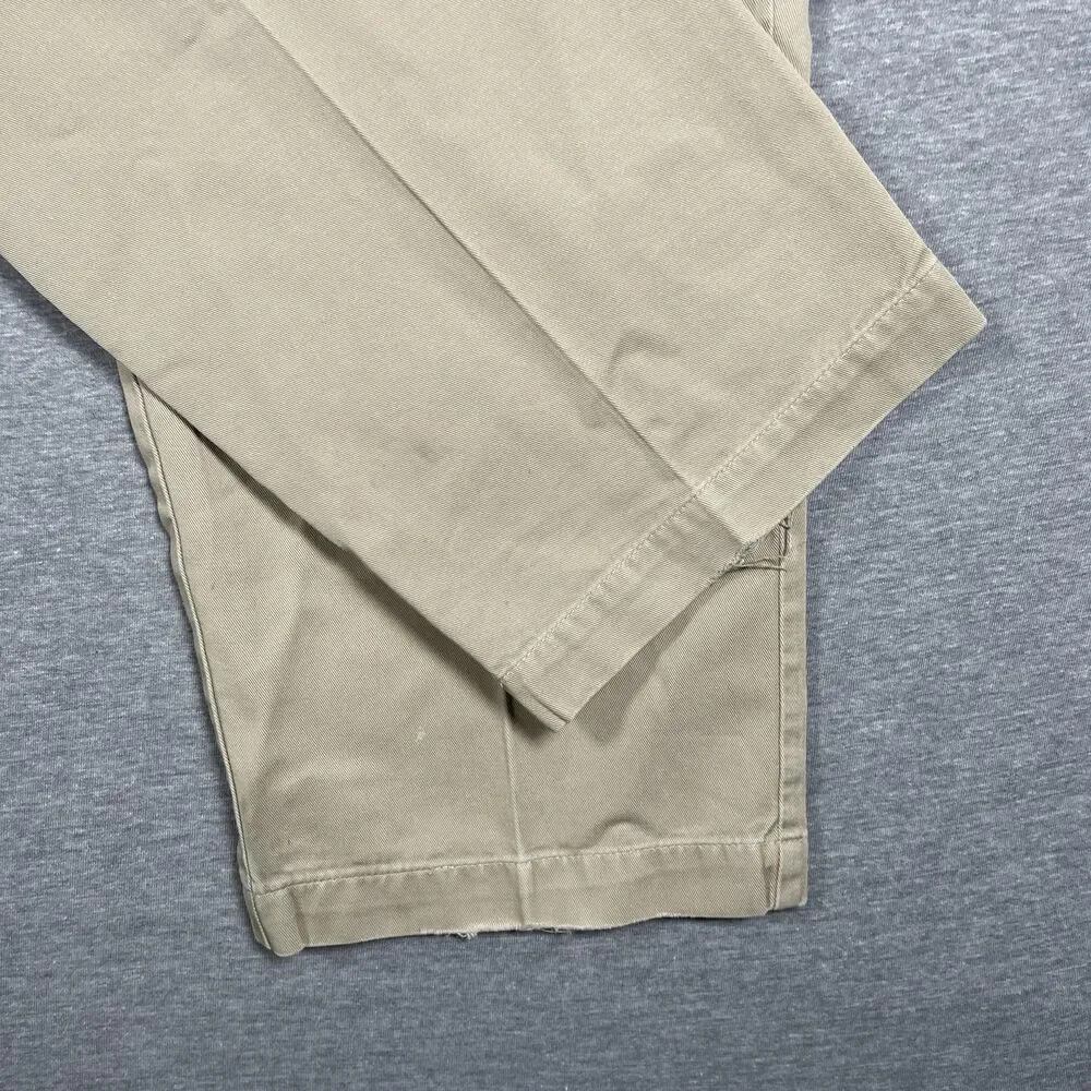 Polo Ralph Lauren Chino Pants Mens 35x29 Beige Polo Chino Cotton Classic Pleated